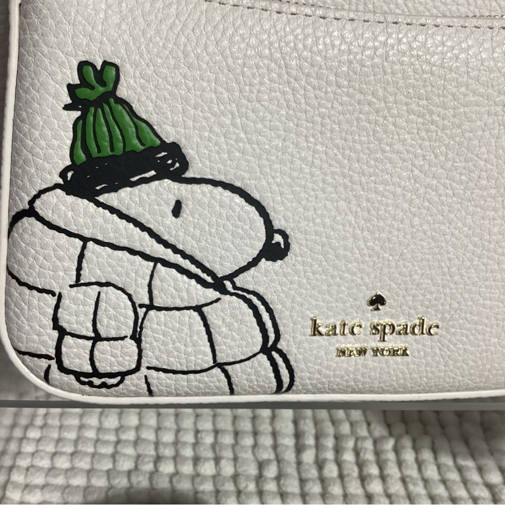 SOLD……..Kate Spade x Peanuts Snoopy White Leather Double Up Crossbody Bag - Picture 5 of 13